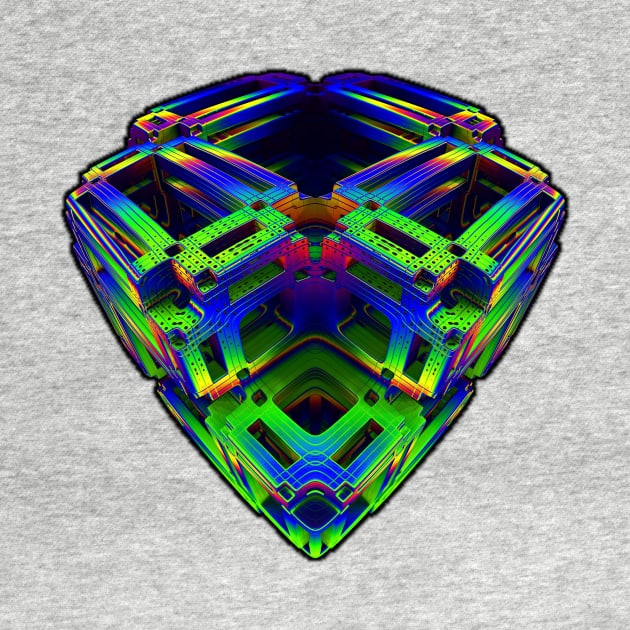 Three-dimensional vividly-colored cube by lyle58